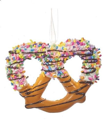 Frosted Pretzel Ornament -