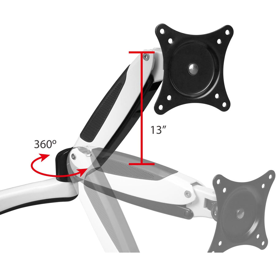 Full-Motion Easy Access Single Monitor Desk Mount - White CE-MT1H12-S1
