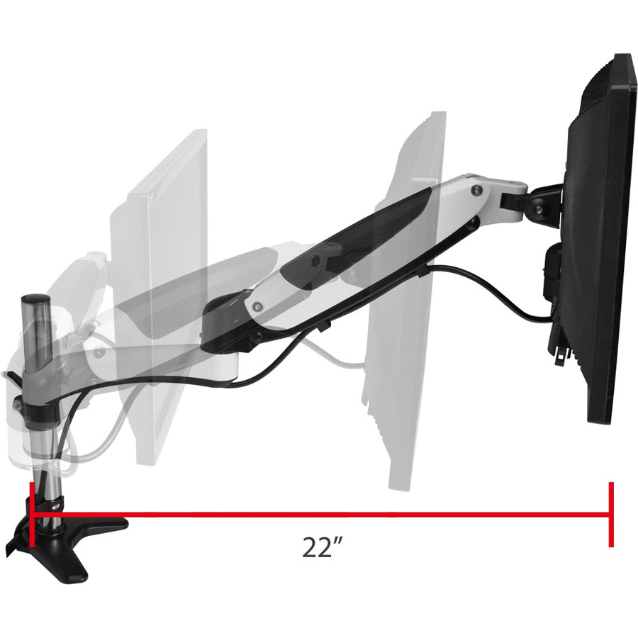 Full-Motion Easy Access Single Monitor Desk Mount - White CE-MT1H12-S1