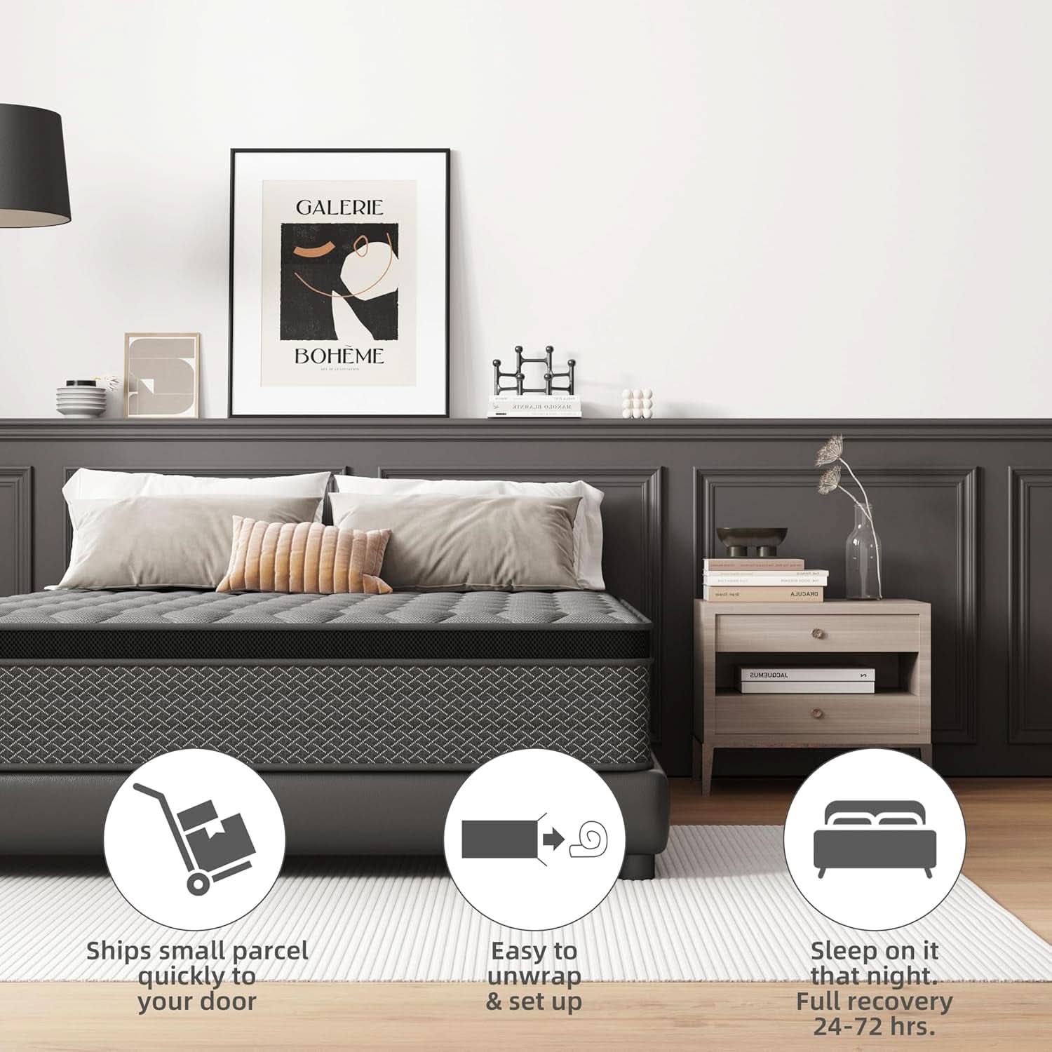 Full Size 14 Inch Hybrid Mattress Memory Foam Comfort