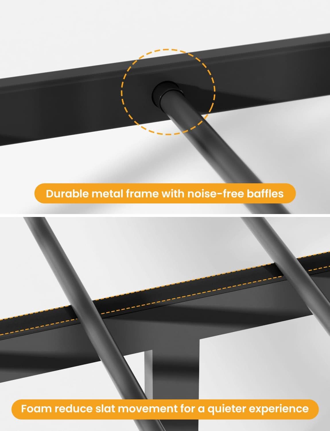 Full XL Over Queen Bunk Bed Heavy Duty Metal Black