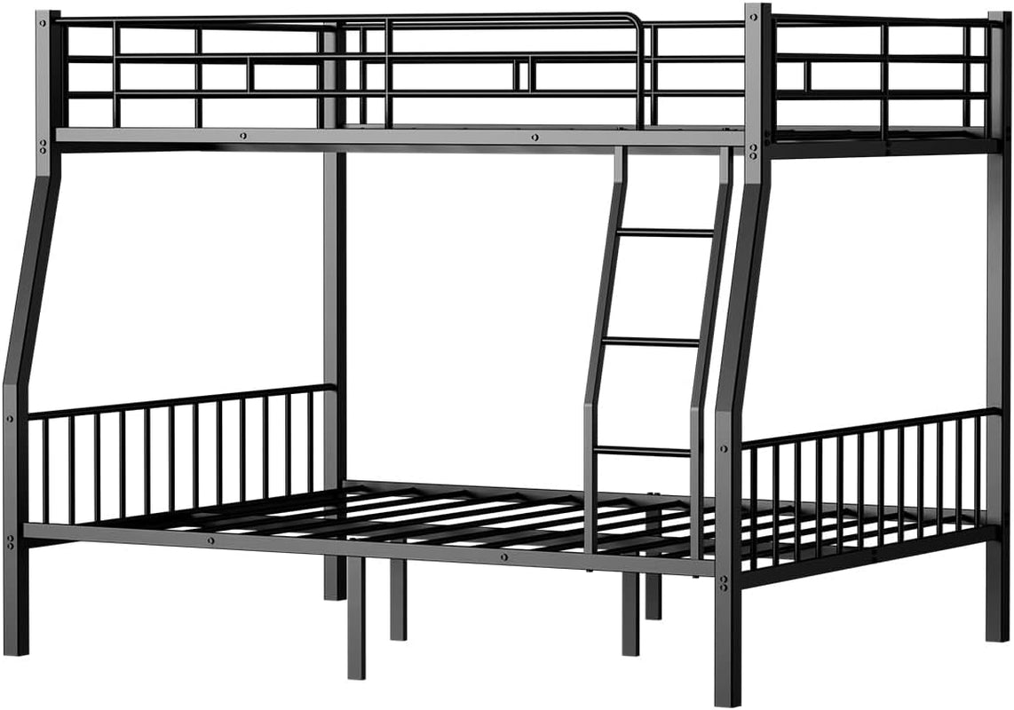 Full XL Over Queen Bunk Bed Heavy Duty Metal Black