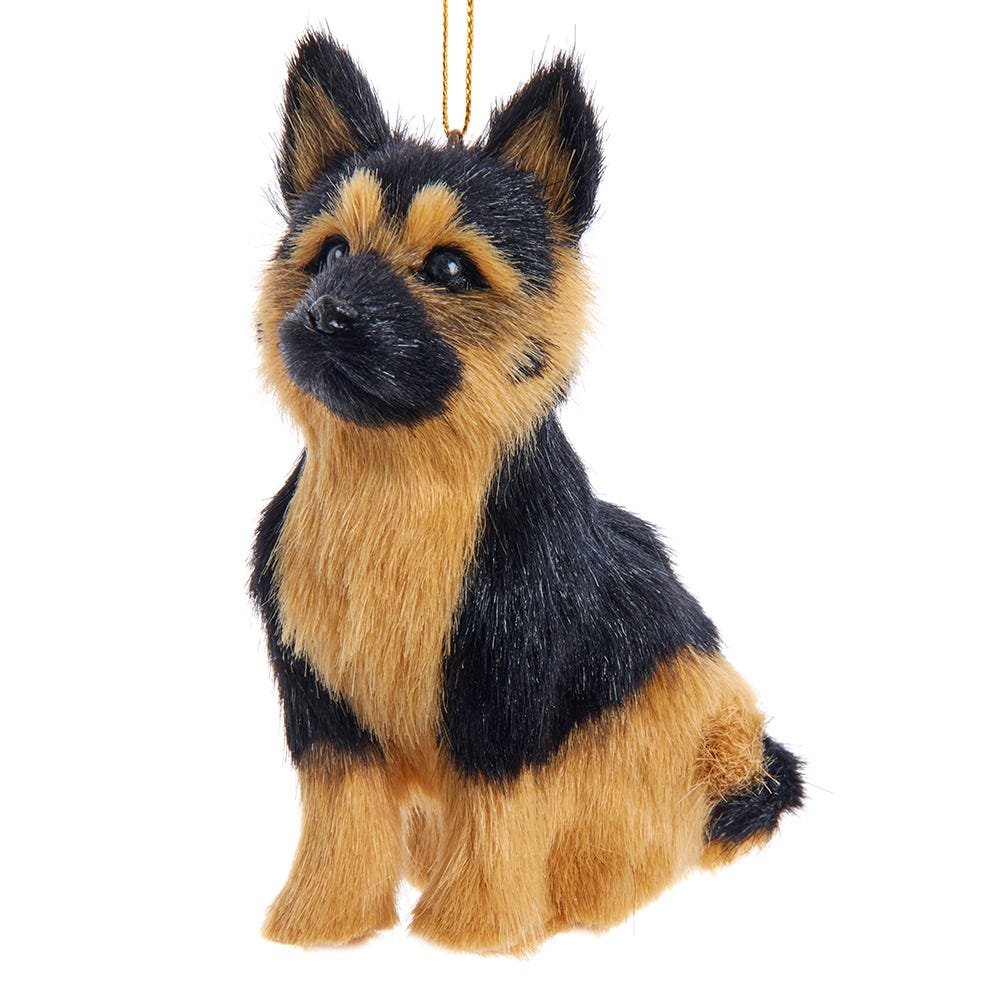 Furry Dog Ornament - German Shepherd