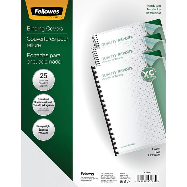Futura™ Presentation Covers - Large Size, Frosted Finish, Pack of 25 5224201