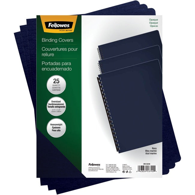 Futura Presentation Covers Oversize Navy 25 Pack - Fellowes 5224801 | Tecisoft