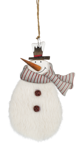 Fuzzy Snowman Ornament -