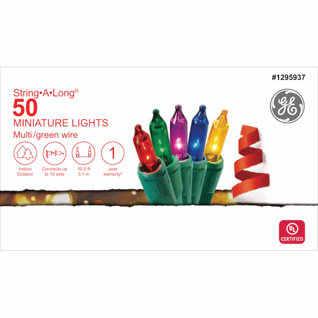 GE 50-count 10.2 Ft String-A-Long Multicolor Incandescent String Lights