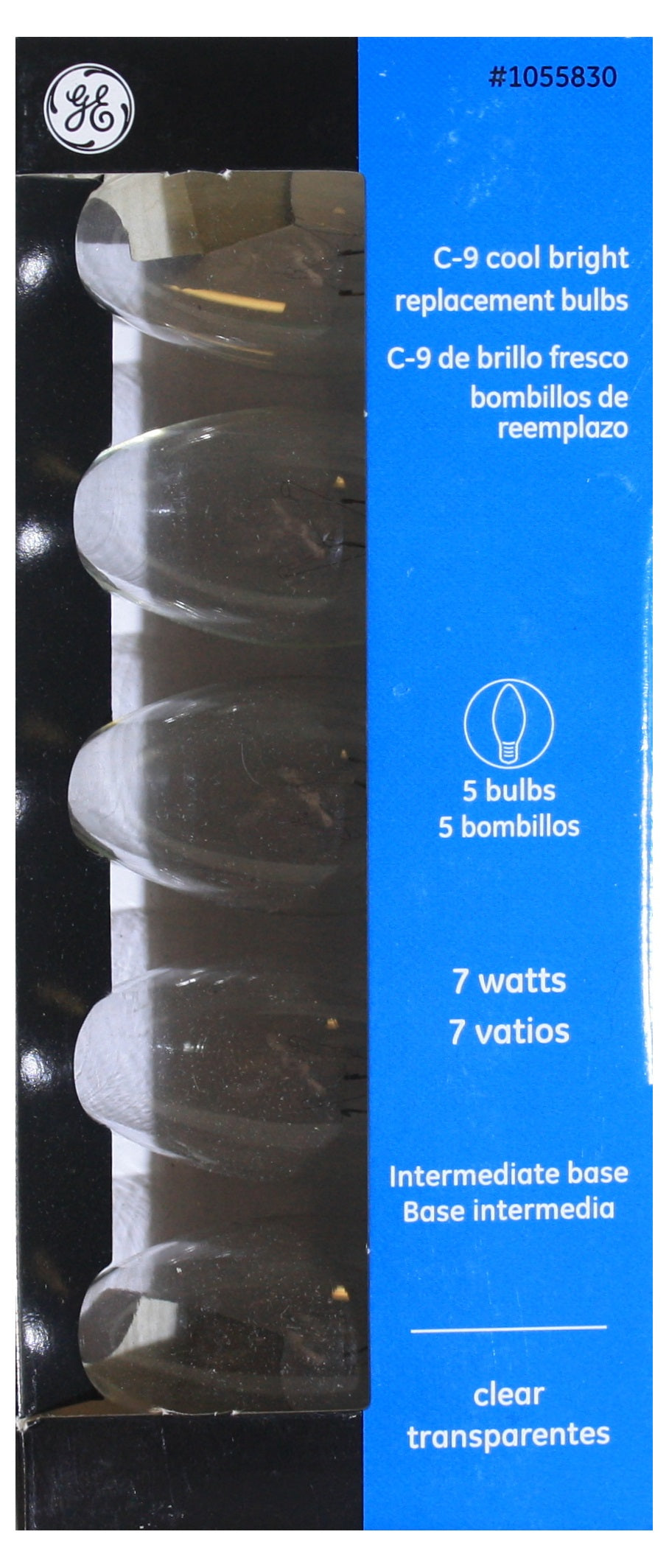 GE Incandescent C9 Replacement Bulb 5 Pack Clear White