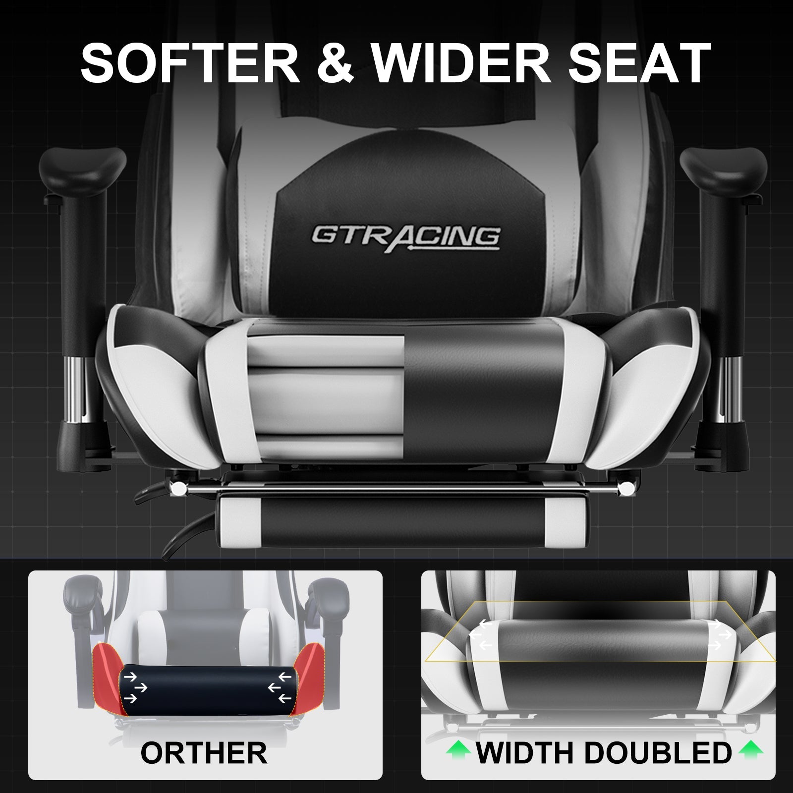 GTRACING Gaming Chair Office Chair PU Leather with Footrest&Adjustable Headrest