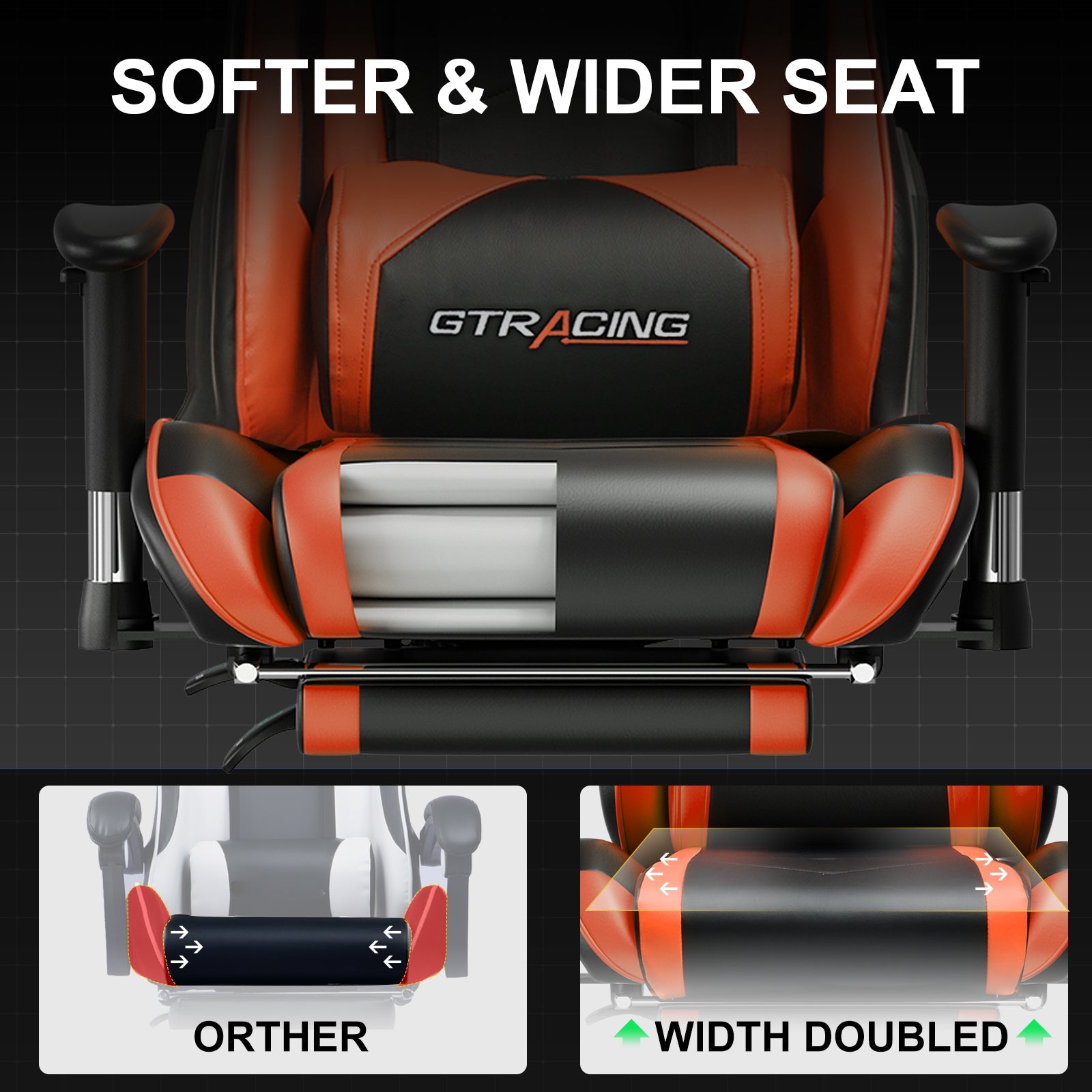 GTRACING Gaming Chair Office Chair PU Leather with Footrest&Adjustable Headrest