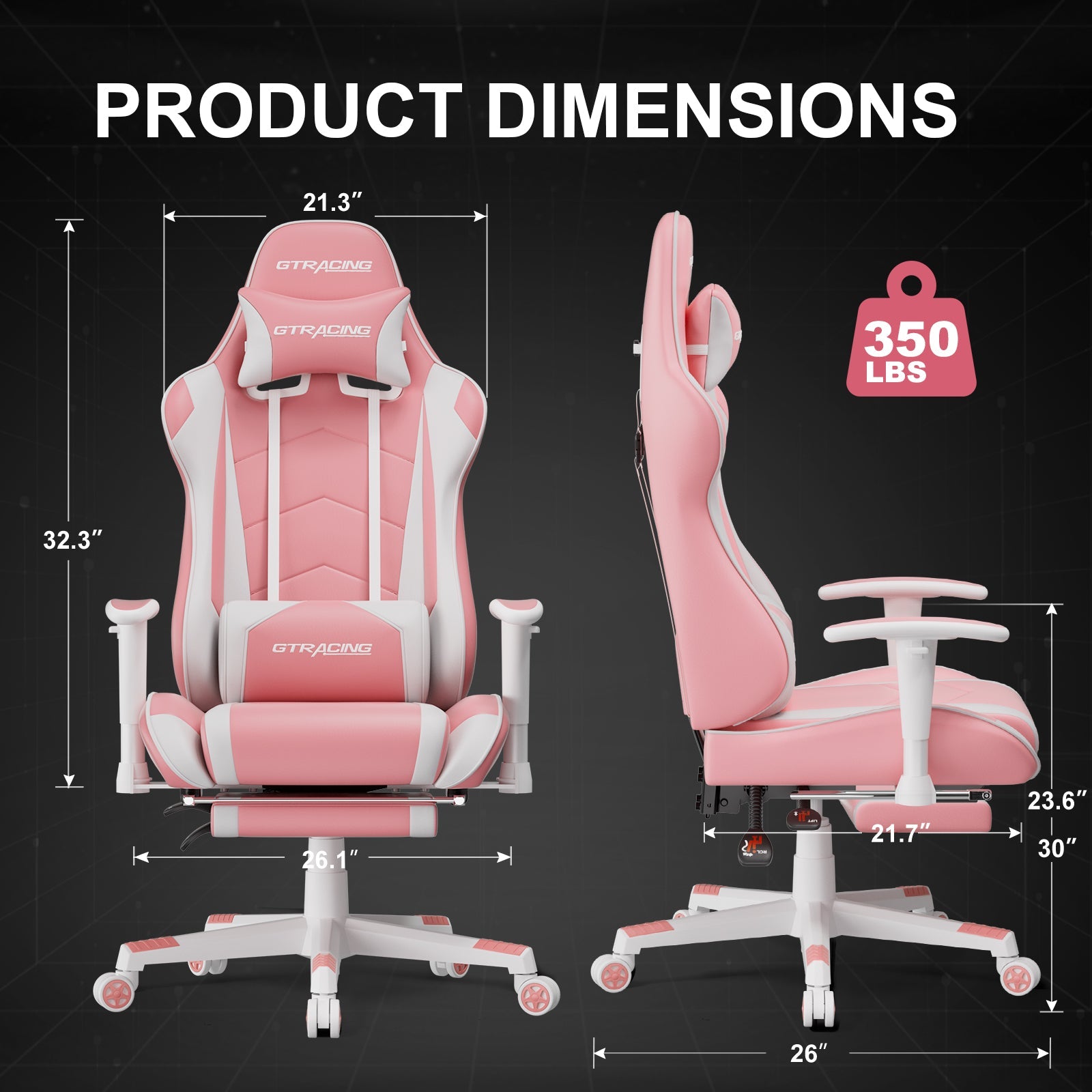 GTRACING Gaming Chair Office Chair PU Leather with Footrest&Adjustable Headrest