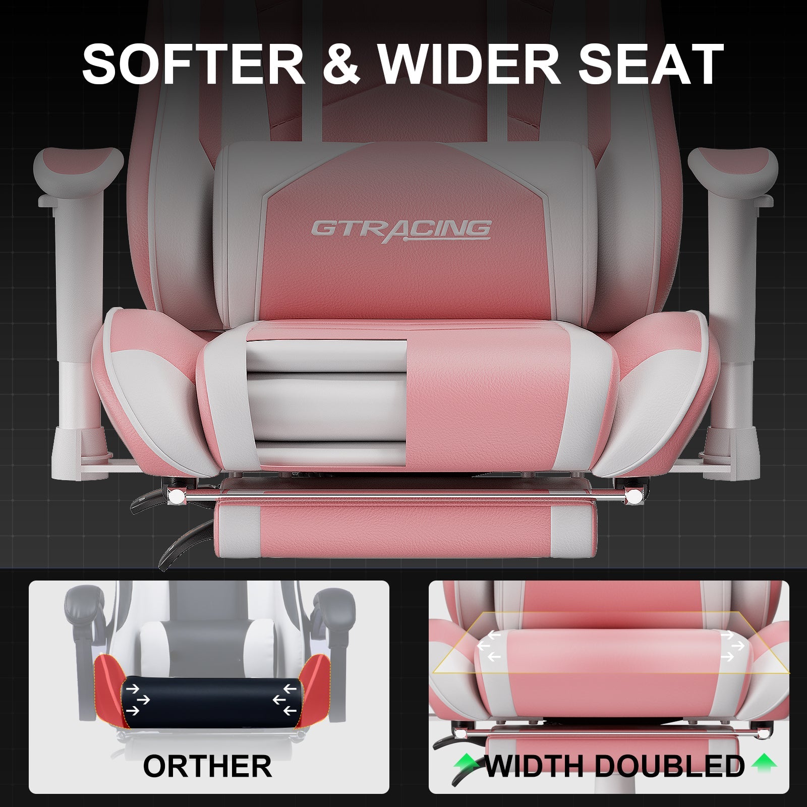 GTRACING Gaming Chair Office Chair PU Leather with Footrest&Adjustable Headrest