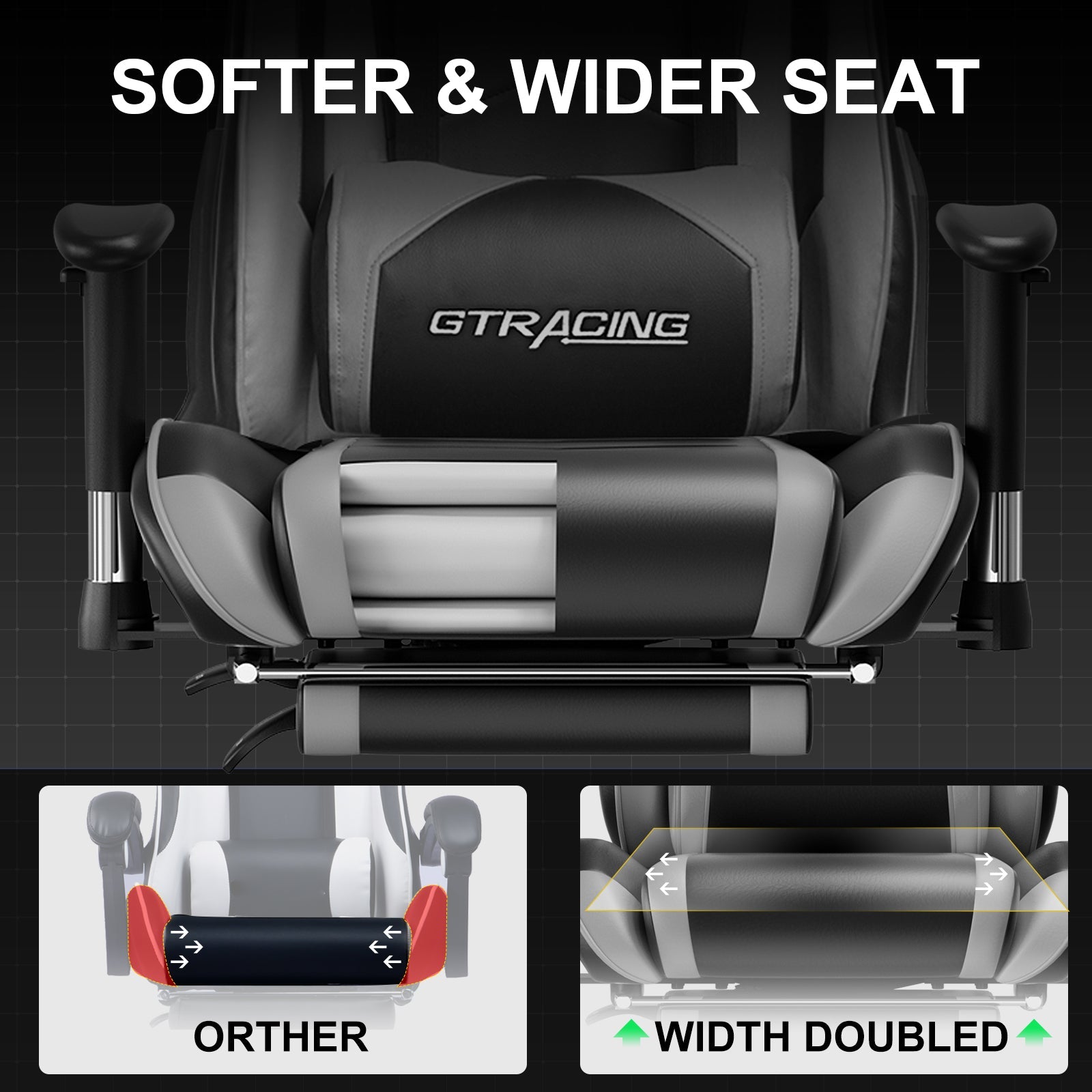 GTRACING Gaming Chair Office Chair PU Leather with Footrest&Adjustable Headrest