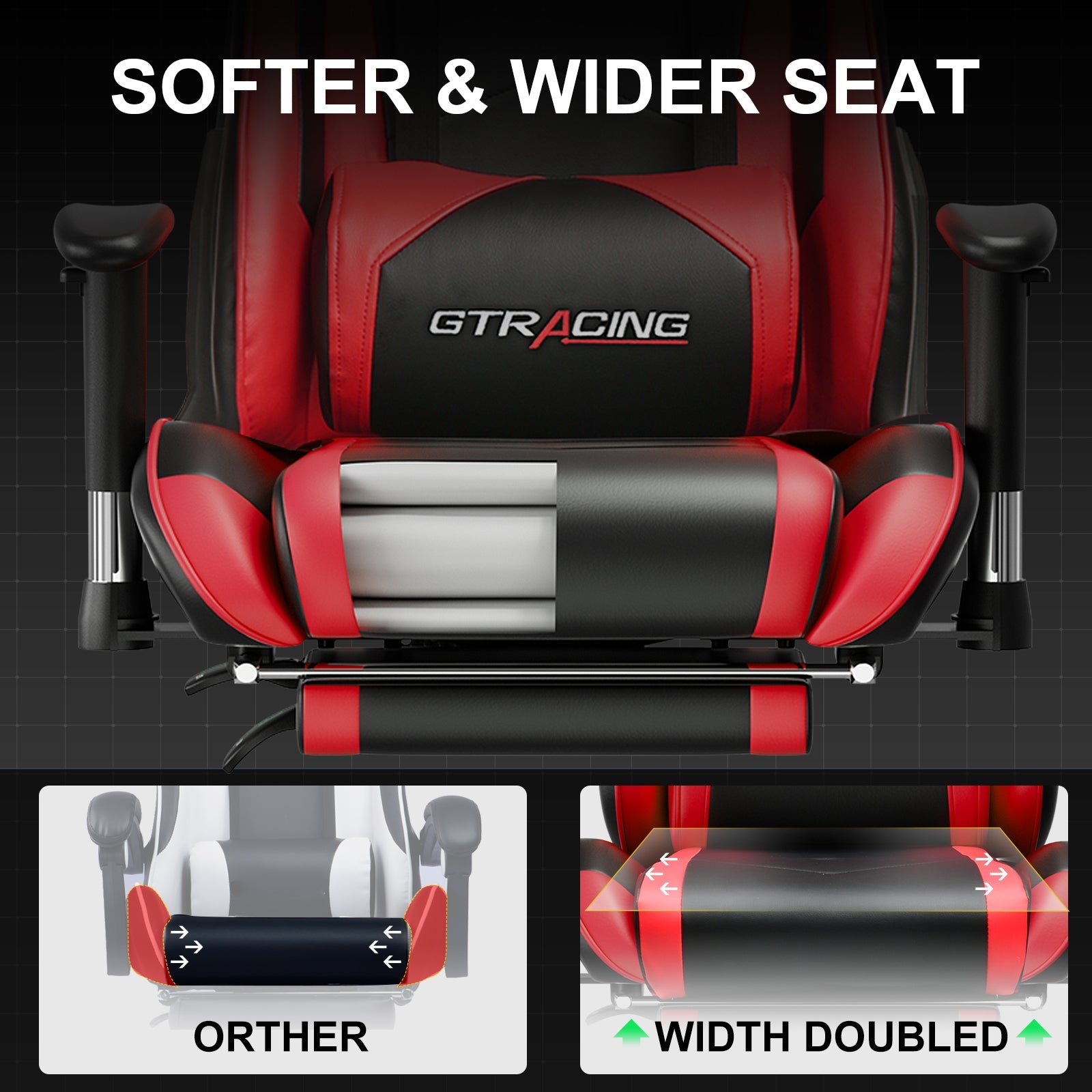 GTRACING Gaming Chair Office Chair PU Leather with Footrest&Adjustable Headrest