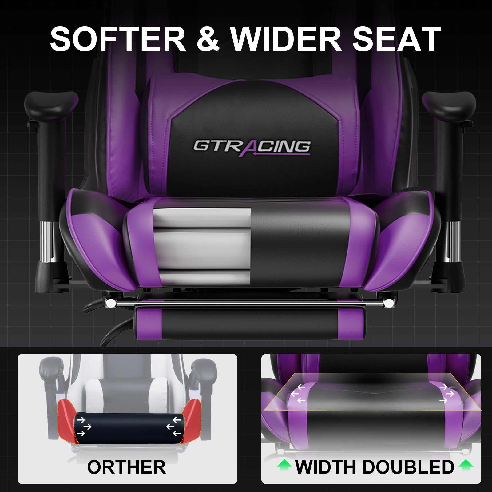 GTRACING Gaming Chair Office Chair PU Leather with Footrest&Adjustable Headrest