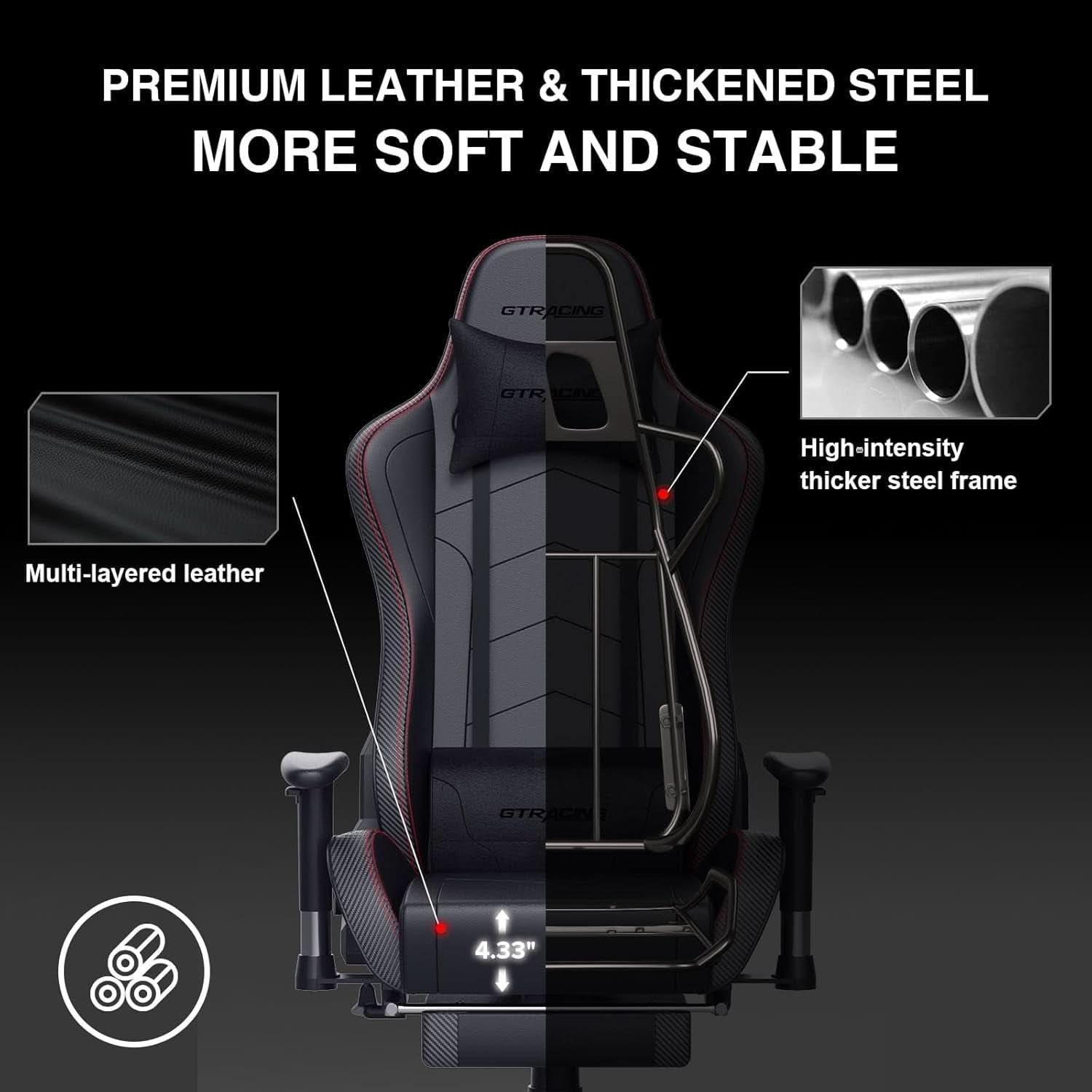 Gaming Chair With Footrest And Speakers Ergonomic Design