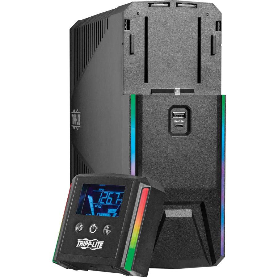 Gaming UPS 1500VA - Pure Sine Wave Battery Backup with RGB LEDs | TecISoft SMART1500PSGLCD
