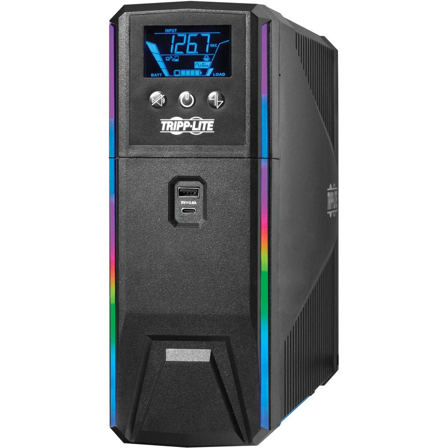 Gaming UPS 1500VA - Pure Sine Wave Battery Backup with RGB LEDs | TecISoft SMART1500PSGLCD