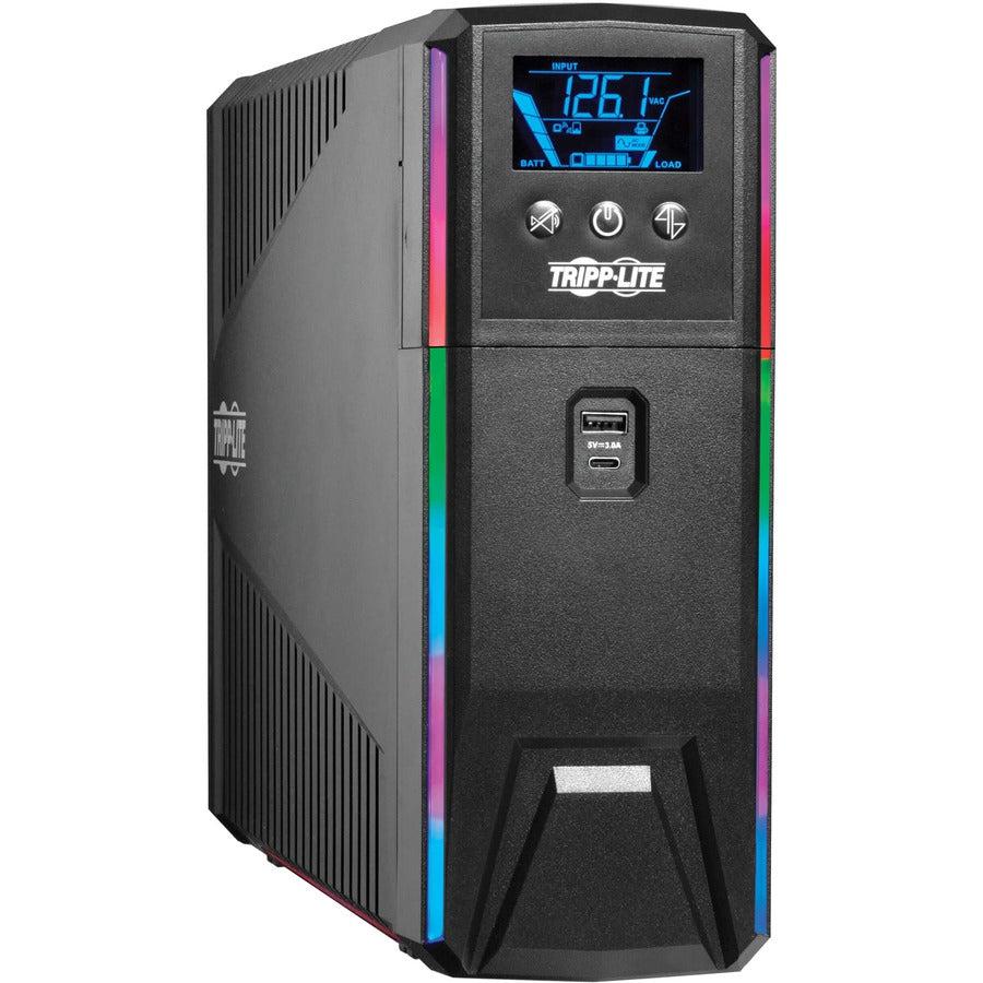 Gaming UPS 1500VA - Pure Sine Wave Battery Backup with RGB LEDs | TecISoft SMART1500PSGLCD