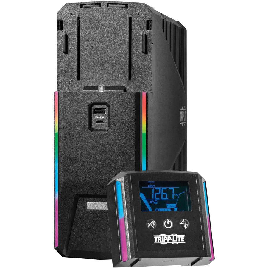 Gaming UPS Battery Backup - RGB LED Smart Power Protection | Tecisoft SMART1200PSGLCD