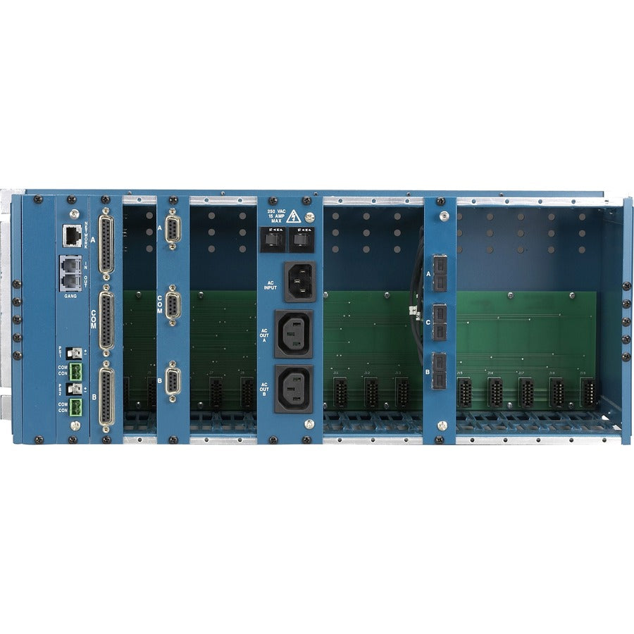 Gang Switch Chassis - 4U Rack Mount 18-Card Switching System | Black Box SM960A