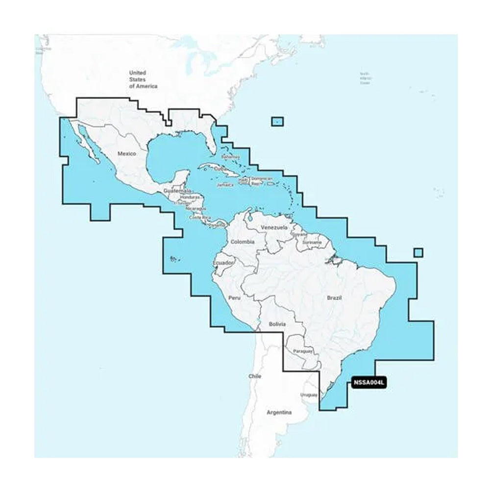 Garmin Navionics+&trade; NSSA004L - Mexico, the Caribbean to Brazil - Inland &amp; Coastal