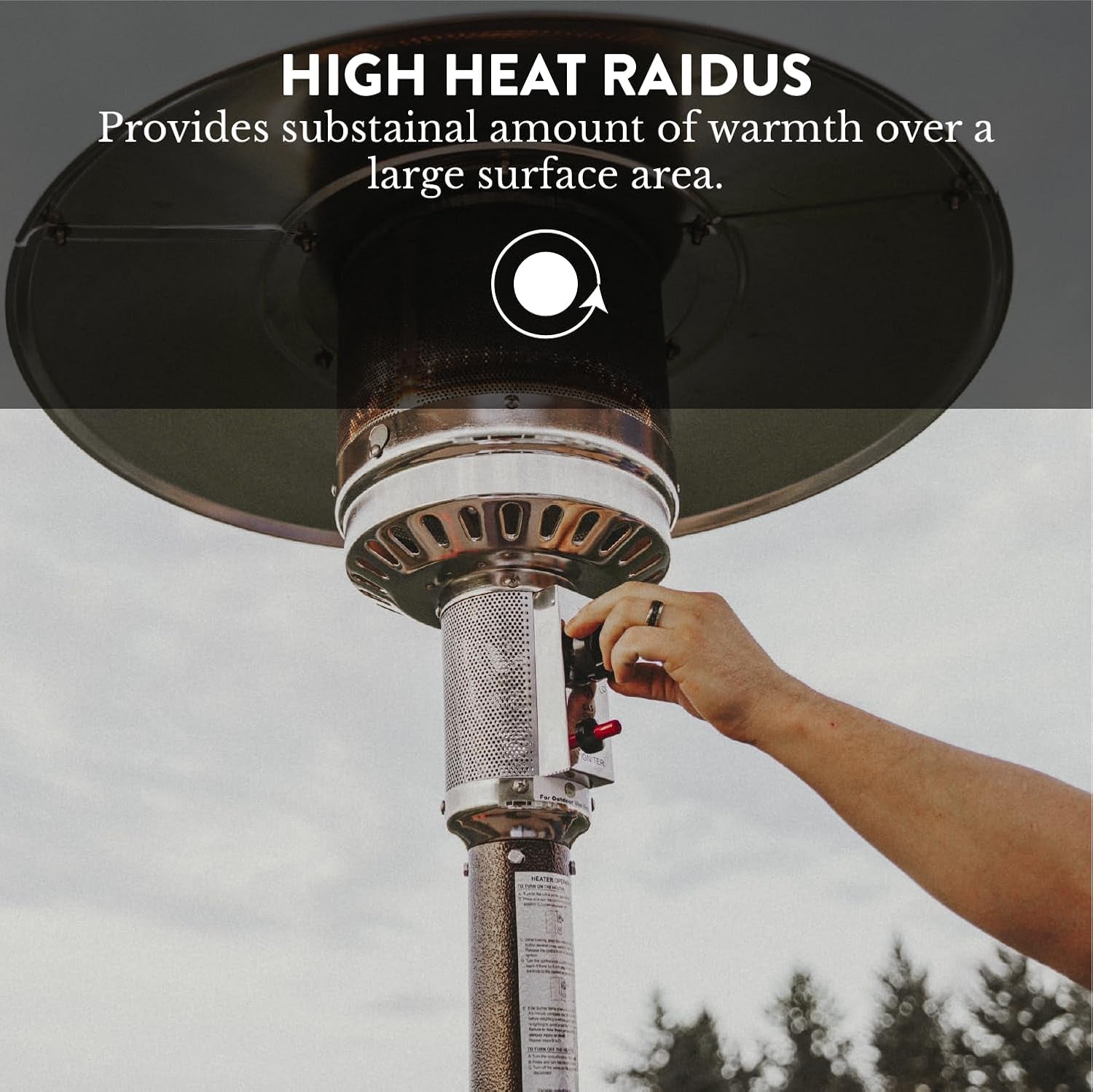 GasOne PH8000 50000 BTU Propane Patio Heater With Wheels