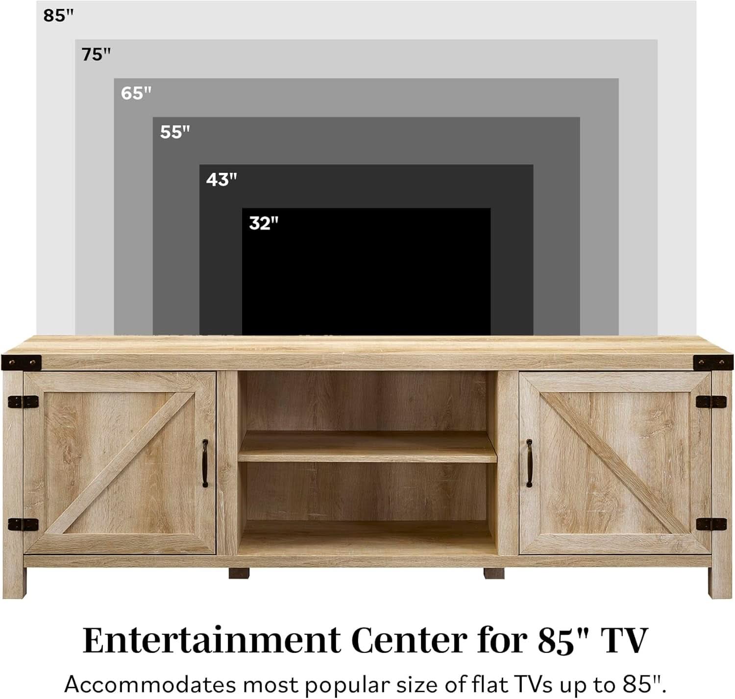 Georgetown Modern Farmhouse 70-Inch TV Stand White Oak