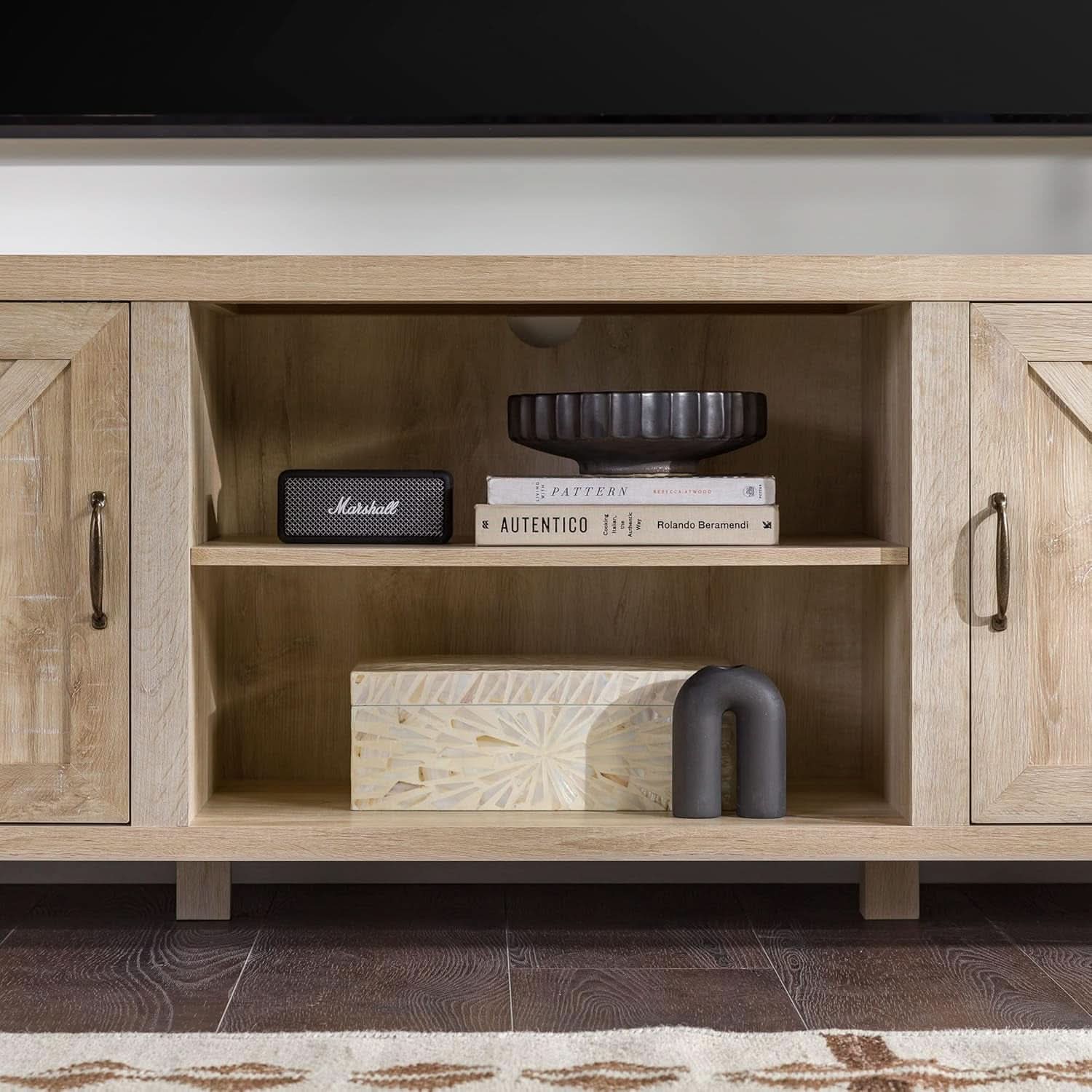 Georgetown Modern Farmhouse 70-Inch TV Stand White Oak
