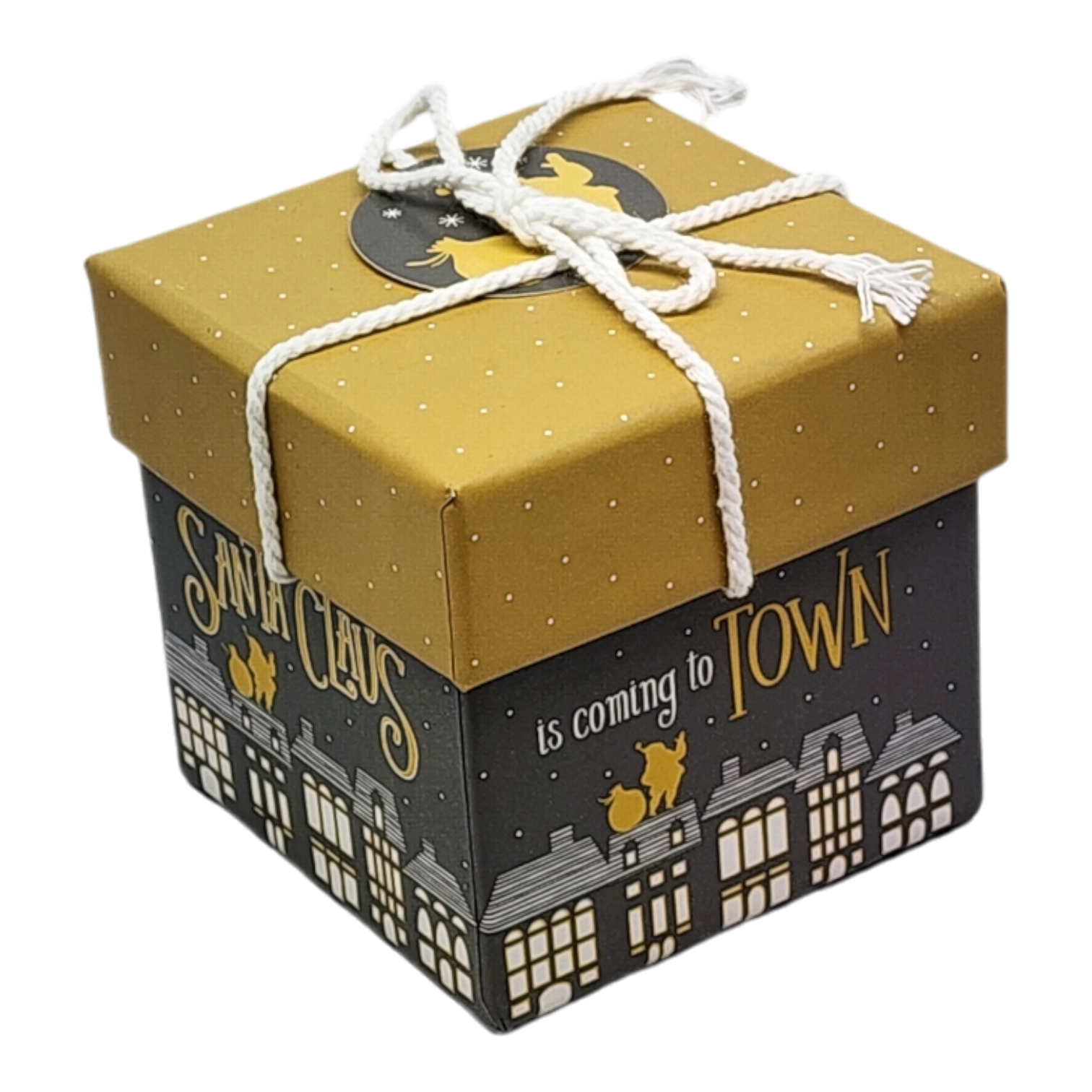 Gift Box Cube for Gift Cards - 3" x 3" - Santa Claus is Coming to Town