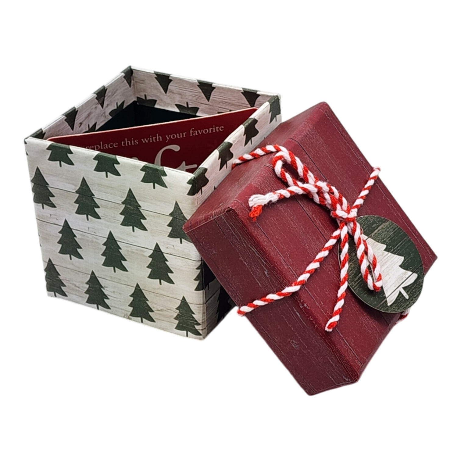 Gift Box Cube for Gift Cards - 3" x 3" - Tree Farm