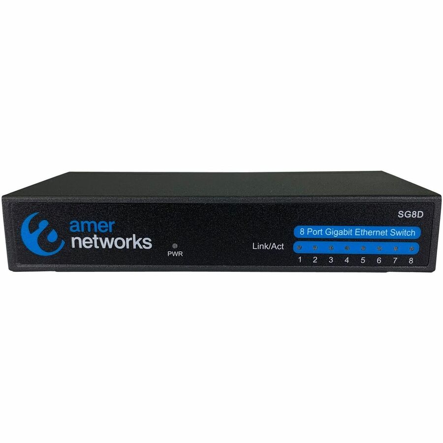 Gigabit Ethernet Desktop Switch - High Performance Network Hub | AMER NETWORKS SG8D