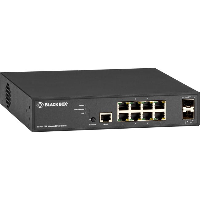 Gigabit Ethernet Managed PoE Switch - LPB3000 Series 1000 Mbps | BLACK BOX LPB3010A