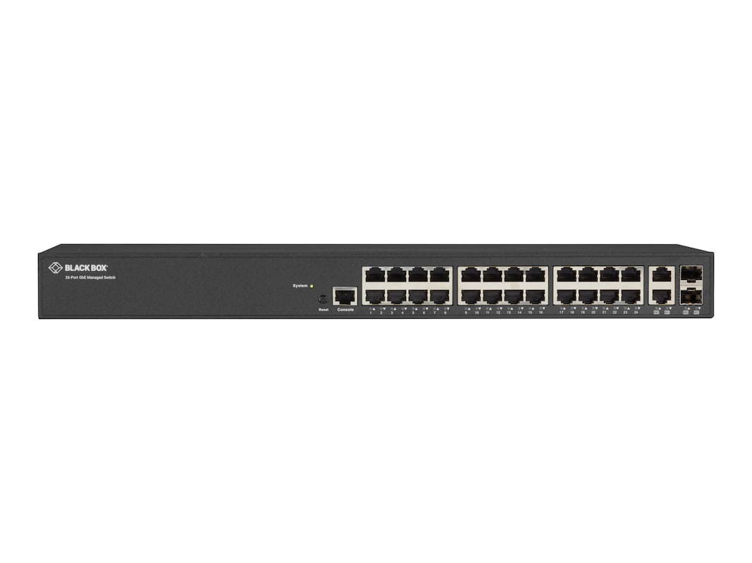 Gigabit Ethernet Managed Switch - BLACK BOX 26-Port RJ45 SFP | Black Box LGB1126A-R2