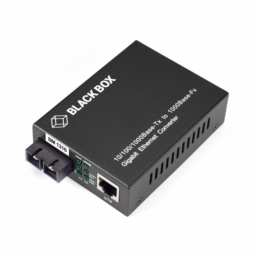 Gigabit Ethernet Media Converter - 1000-Mbps Copper to Singlemode Fiber | Black Box LGC212A-R2