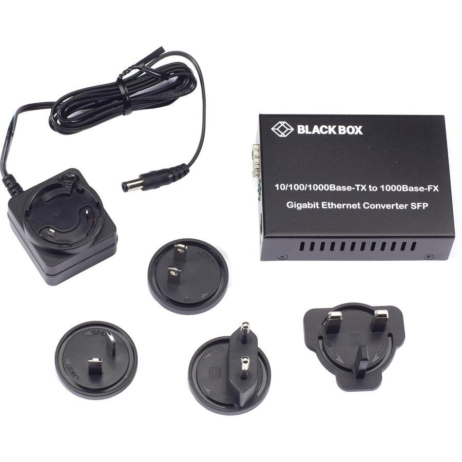 Gigabit Ethernet Media Converter - Black Box LGC210A-R2 SFP Copper to Fiber 1000-Mbps | TechSoft