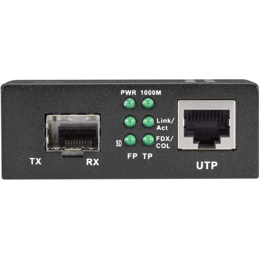 Gigabit Ethernet Media Converter - Black Box LGC210A-R2 SFP Copper to Fiber 1000-Mbps | TechSoft