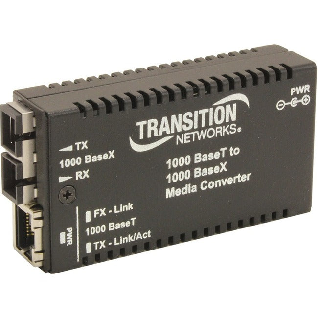 Gigabit Ethernet Media Converter - Transition Networks Fiber Optic Network Bridge | Tecisoft M/GE-T-SX-01(LC)-NA