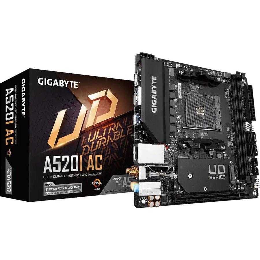 Gigabyte Ultra Durable A520I AC Desktop Motherboard - AMD A520 Chipset - Socket AM4 - Mini ITX A520IAC