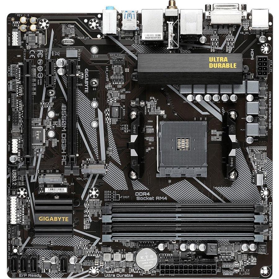 Gigabyte Ultra Durable B550M DS3H AC Gaming Desktop Motherboard - AMD B550 Chipset - Socket AM4 - Micro ATX