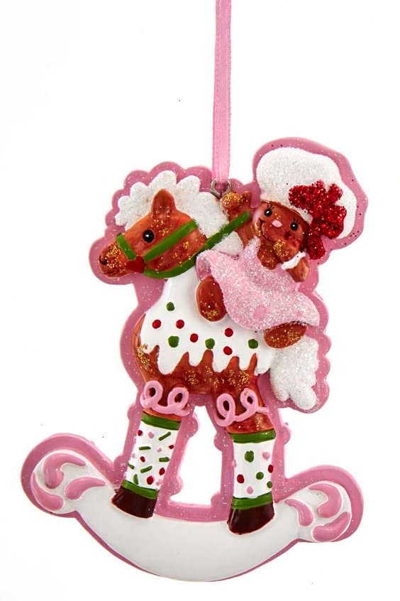 Gingerbread Girl On Rocking Horse Ornament