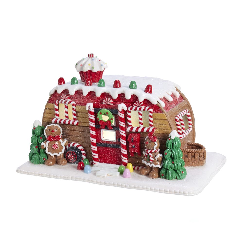 Gingerbread Junction Camper LED Table Piece