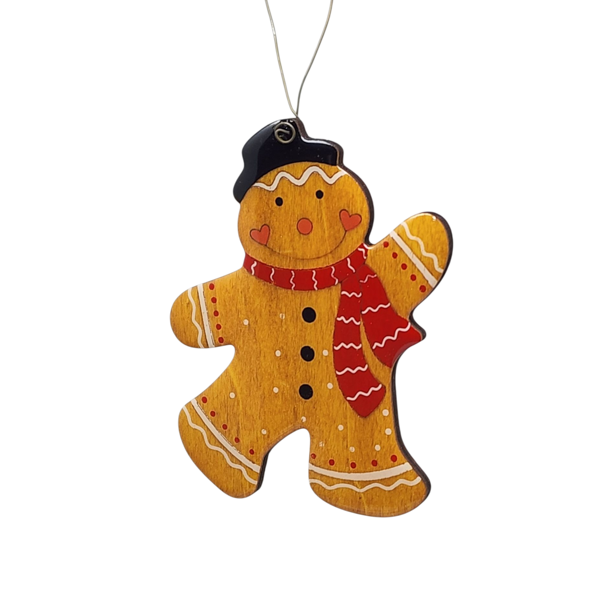 Gingerbread Man Ornament in Tophat