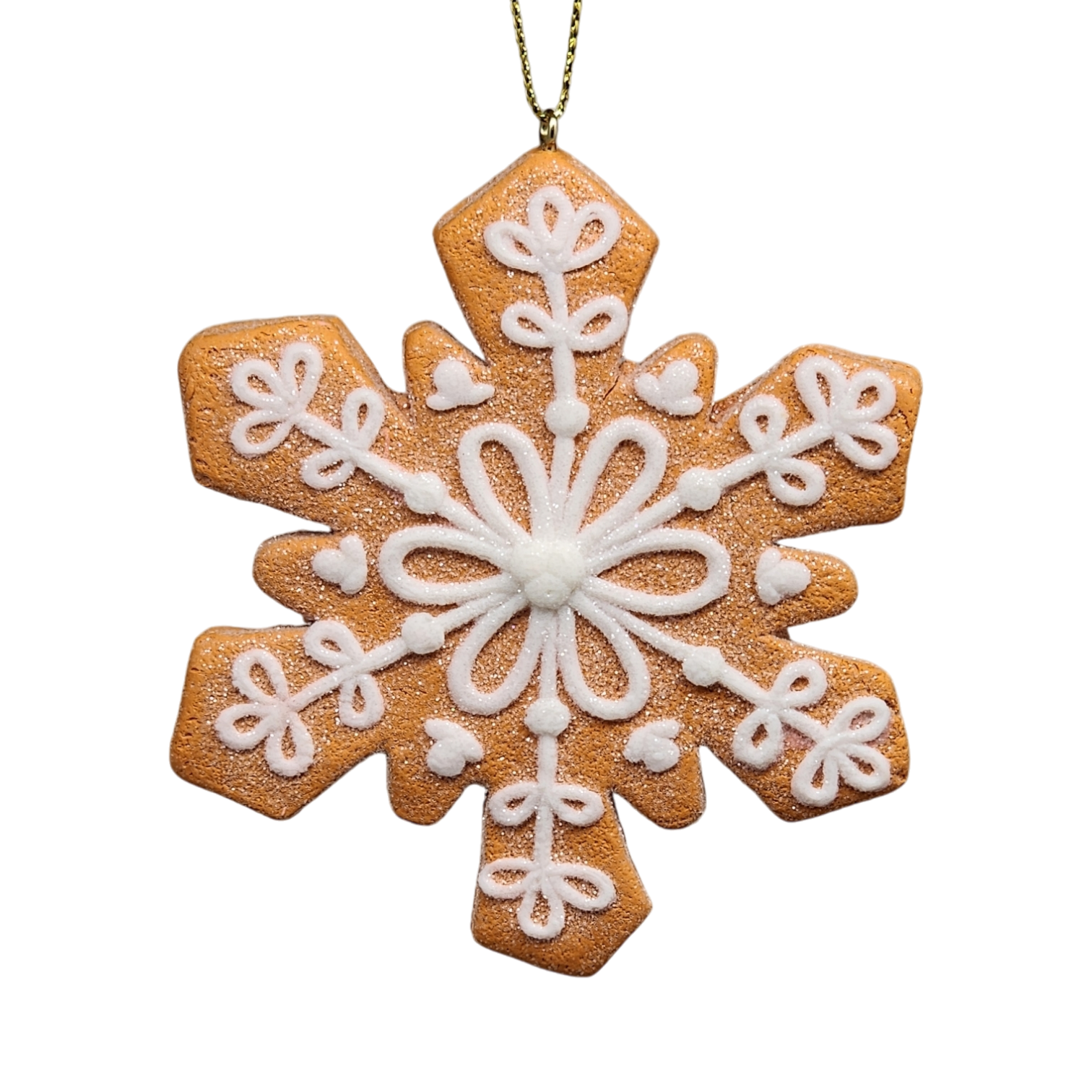 Gingerbread Snowflake Cookie Ornament -