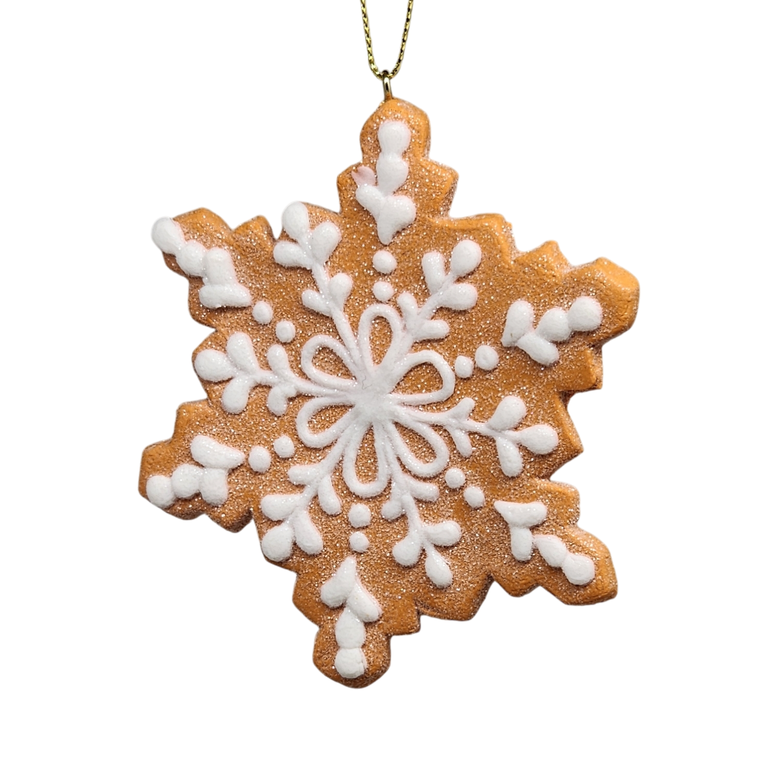 Gingerbread Snowflake Cookie Ornament -