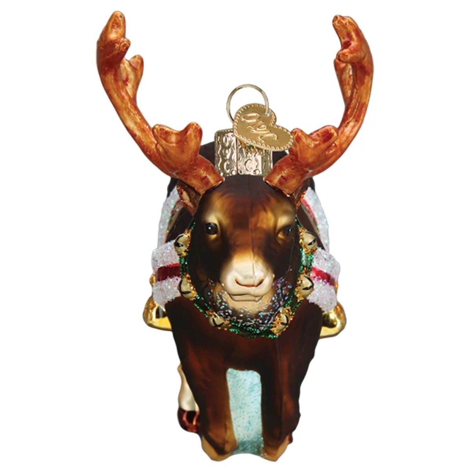 Glass Reindeer Ornament