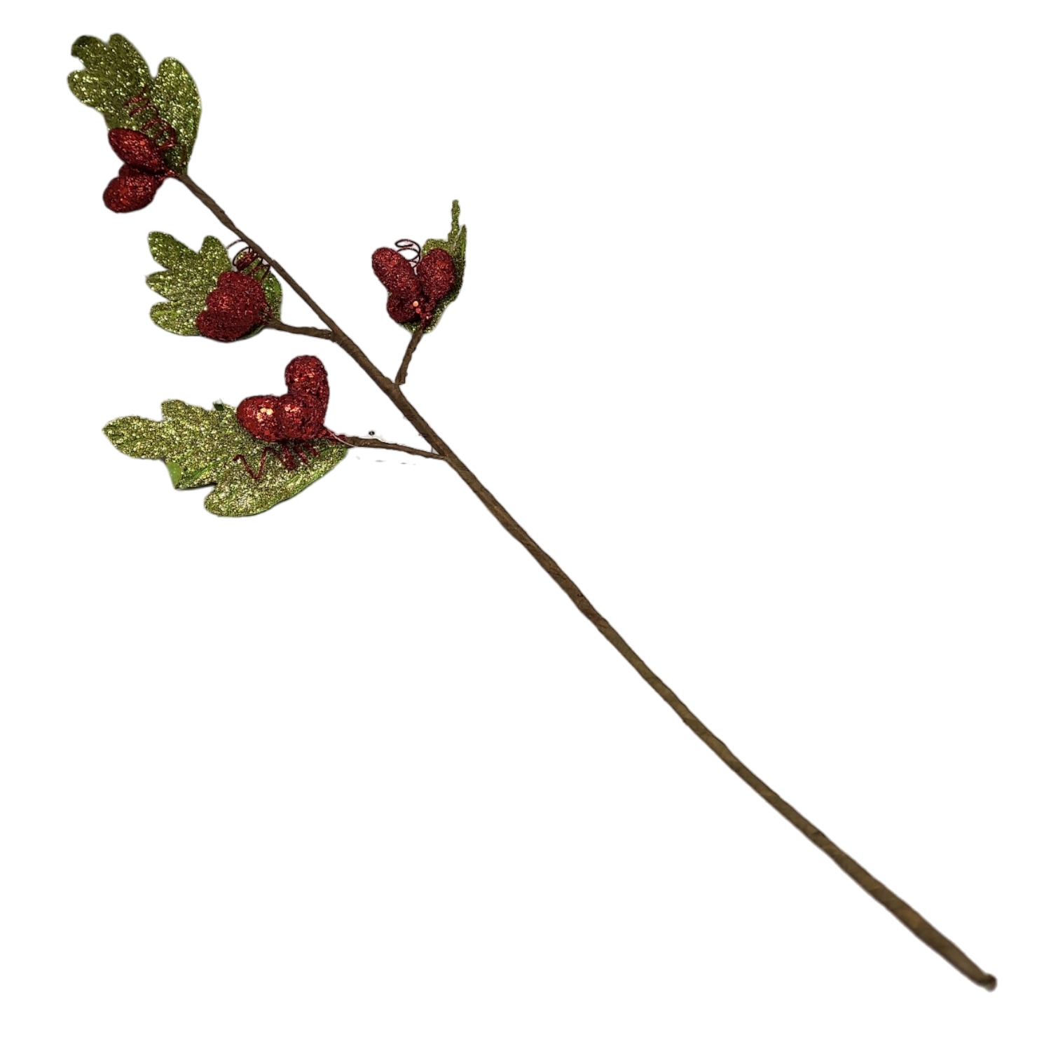 Glitter Holiday Berry Spray - 27 Inch -