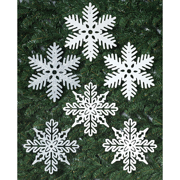 Glitter Snowflake 11 Inch Ornament - Heavy Sparkle - Die Cut