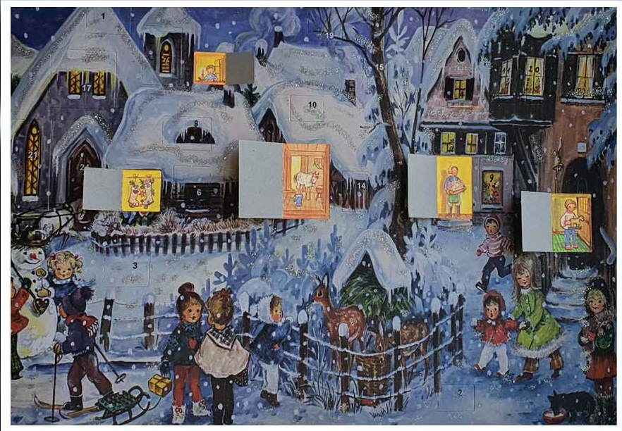 Glittered Advent Calendar - It's Snowing