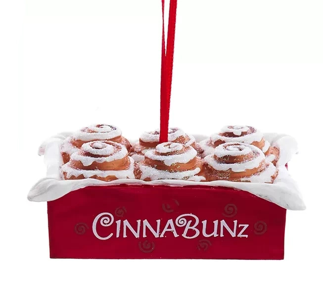 Glittered Cinnabunz Ornament - Red Tray
